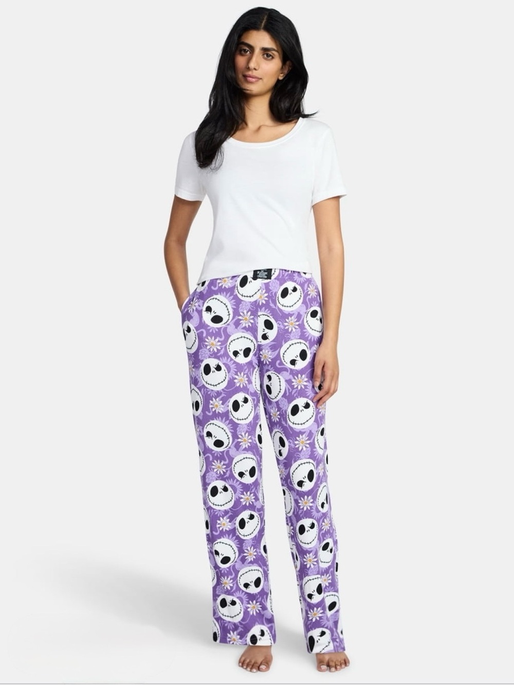 Nightmare Before Christmas Women’s Hacci Knit Wide Leg Sleep Pants